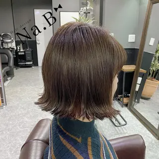 ミディアム カラー パーマ ジユン 지윤のヘアスタイル
