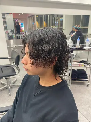ミディアム カラー パーマ ヘアアレンジ メンズ キッズ ネイル マツエク・マツパ アイブロウ 🔥漢髪特化メンズ マネージャーYUKIのヘアスタイル