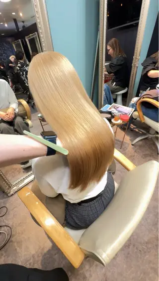 ロング カラー 店長 ハイトーン× 髪質改善/舘野 涼太のヘアスタイル