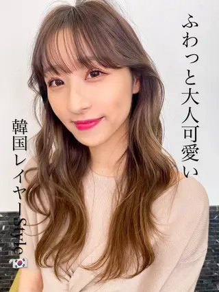 セミロング レイヤー/顔周り 田山　穂波のヘアスタイル