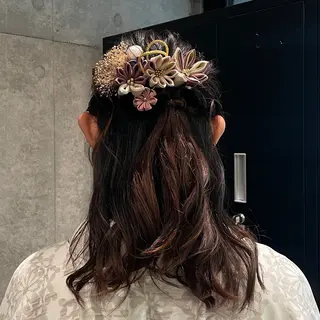 ヘアアレンジ レイヤー/透けカラー アレンジ/篠崎渚彩のヘアスタイル