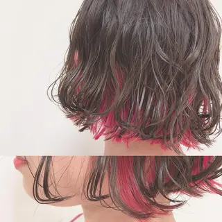 ミディアム カラー cyan SANAMIのヘアスタイル