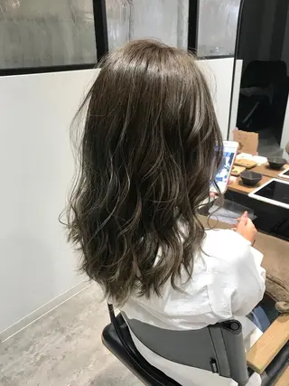 セミロング カラー ヘアアレンジ 似合わせレイヤー/ 美髪縮毛矯正/ミナエのヘアスタイル