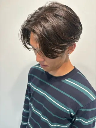 ミディアム パーマ メンズ 穐田 航のヘアスタイル