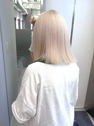 ミディアム カラー ukyo/カラー/ ブリーチ/ハイライトのヘアスタイル