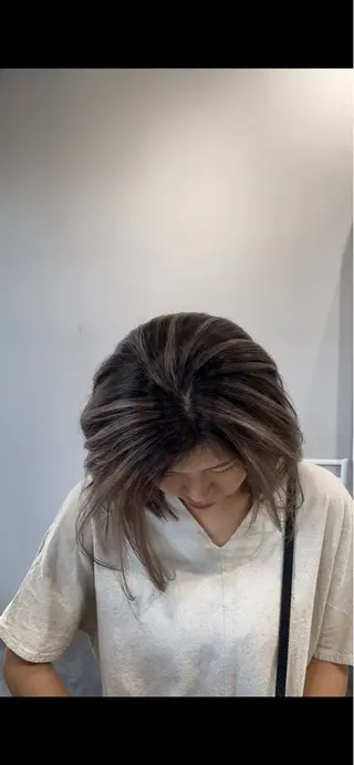 ミディアム カラー バレイヤージュ /ハイライト/もときのヘアスタイル