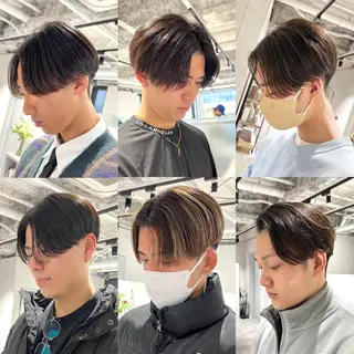 ショート カラー パーマ メンズ 関西センターパート メンズモデル募集のヘアスタイル