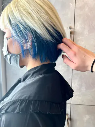 ミディアム カラー ヘアアレンジ 🌈インナーカラー ‘ショウマ’🌈のヘアスタイル