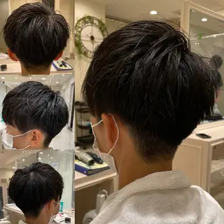 メンズ 白髪ぼかしデザイン ハイライト/宮本純登のヘアスタイル
