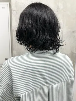 ミディアム パーマ ボブ/ゆるふわ ボブパーマ/とういのヘアスタイル