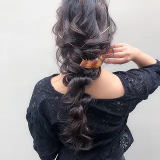ロング ヘアアレンジ 卒業式お呼ばれ🕊️ ヘアセット✴︎ミキのヘアスタイル