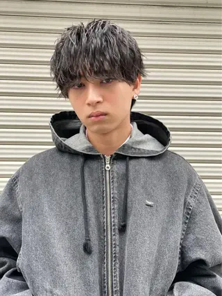 ショート パーマ メンズ CLUTCH天王寺 西藤遥河のヘアスタイル