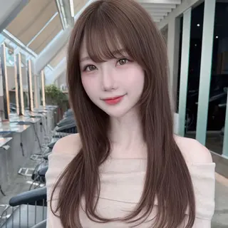 ロング レイヤー/韓国/ボブ 縮毛矯正/畠中ケントのヘアスタイル