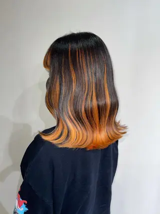 ミディアム カラー ムラ修正.ブリーチ エクステ🤍アミルのヘアスタイル