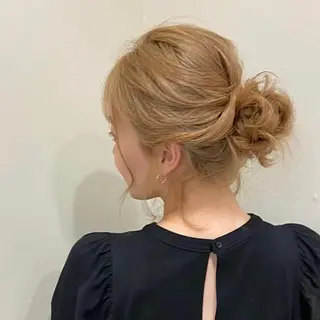 ミディアム ヘアアレンジ ワタナベ リリコのヘアスタイル