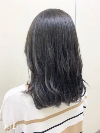 ミディアム 【髪質改善・矯正 ・ハイライト】ハナカのヘアスタイル