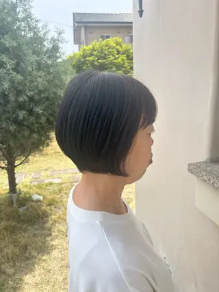 ショート ボブ/水素カラー/ 美髪/蟹江/吉川清保のヘアスタイル