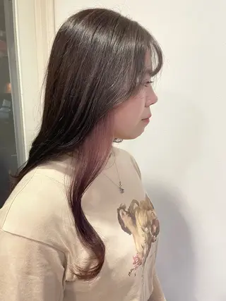 セミロング カラー 向日葵🌻 /レディースカットのヘアスタイル