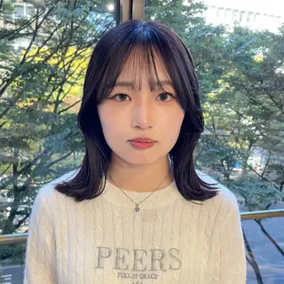 ミディアム Mimi🎀ブリーチ なし透明感 Ｗカラーのヘアスタイル