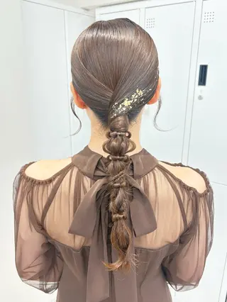 ロング ヘアアレンジ 馴染ませNo.1🧃 エクステ・アレンジのヘアスタイル