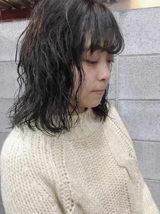 ミディアム ノグチ ユウキ/ボブのヘアスタイル