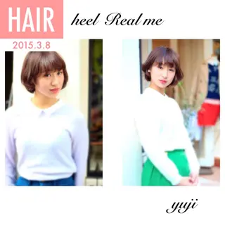 ショート ミディアム カラー パーマ ヘアアレンジ 成松 勇治のヘアスタイル