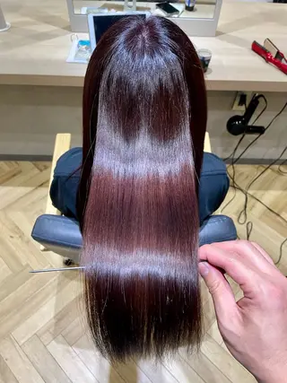 ロング カラー フェイスレイヤー/ 小顔/髪質改善　関のヘアスタイル