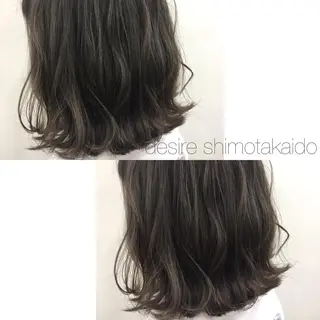 ミディアム カラー 薄田 珠美のヘアスタイル