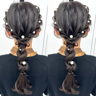 ロング ヘアアレンジ ヘアメ🎀推しカラー 🥣横浜/しほ🧸のヘアスタイル