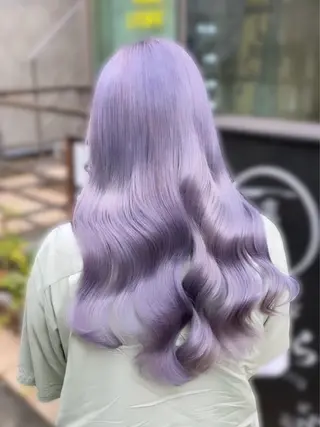 セミロング カラー パーマ ヘアアレンジ メンズ キッズ レイヤー×ハイトーン / mihana🪐のヘアスタイル