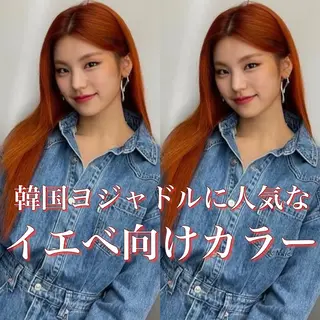 ミディアム カラー 原宿/韓国ボブ /くびれボブ/優希のヘアスタイル