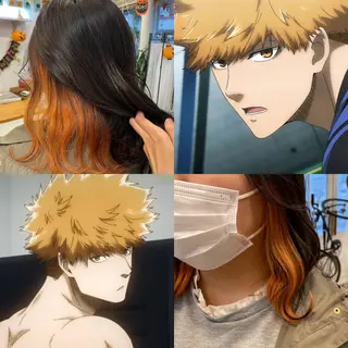 ミディアム カラー インナーカラー 推し ブリーチ  髪質改善のヘアスタイル