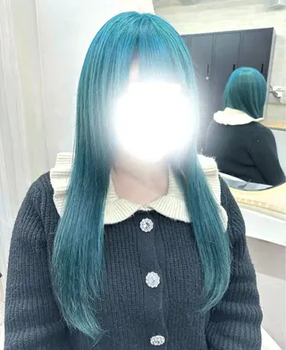 ロング カラー ヘアアレンジ 🖤kana/艶髪/ 韓国風暗髪カラー🖤のヘアスタイル