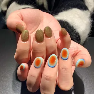 ネイル 個性派ネイルサロン 💅🏼ターコイズのネイルデザイン