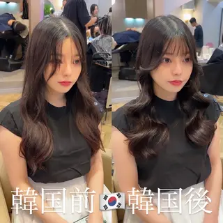 セミロング カラー ヘアアレンジ 🩷韓国ヘア/ヨシン モリ🩷Maikaのヘアスタイル