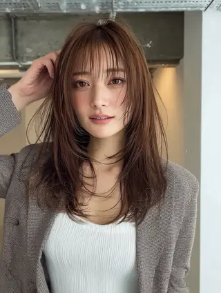 セミロング カラー 似合わせ美髪ヘア✨ 天王寺．阿倍野🌈のヘアスタイル