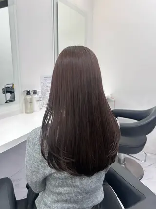 ロング カラー ヘアアレンジ メンズ キッズ ブリーチなしカラー/ ブラウン/レイヤーのヘアスタイル