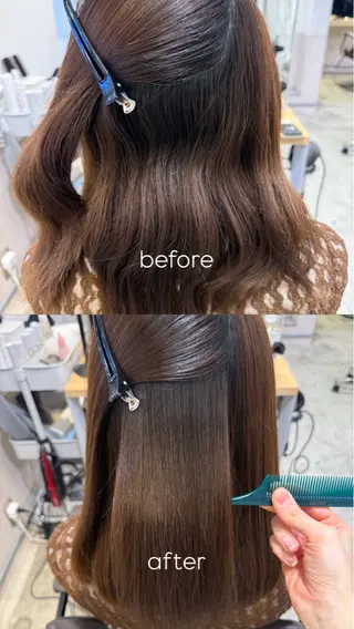 セミロング 🎀縮毛矯正／ パーマ／りんのヘアスタイル