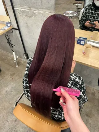 ロング カラー 🌷ラベンダーピンク 顔まわり🌷ねいろのヘアスタイル