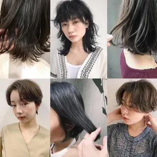 ミディアム カラー パーマ ヘアアレンジ 松田 亮葉のヘアスタイル