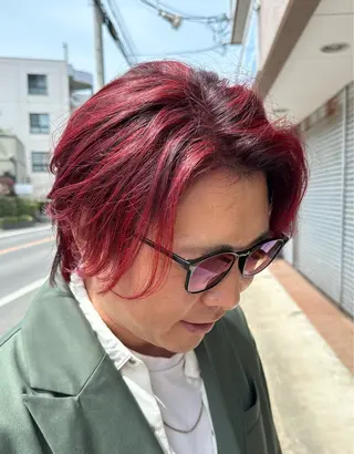 ショート カラー メンズ ハイトーン/デザイン カラー/大輔のヘアスタイル