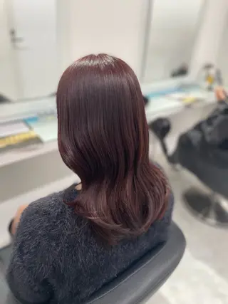 ミディアム カラー トレンド暖色ヘア🍒 miu🍒のヘアスタイル