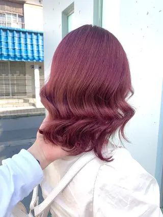 ミディアム カラー 🩷色気可愛い🩷 透明感カラー🩷のヘアスタイル