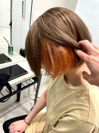 ショート カラー 韓国風ハッシュカット 似合わせレイヤー池袋のヘアスタイル