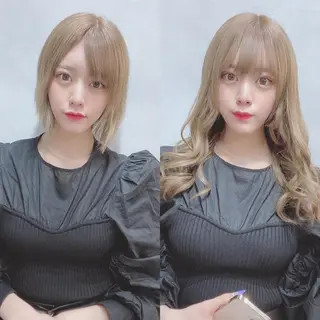 セミロング カラー ヘアアレンジ LAVENDIA 初音のヘアスタイル