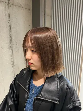 ミディアム カラー ヘアアレンジ ボブ×艶カラー 特化・リクト💥のヘアスタイル