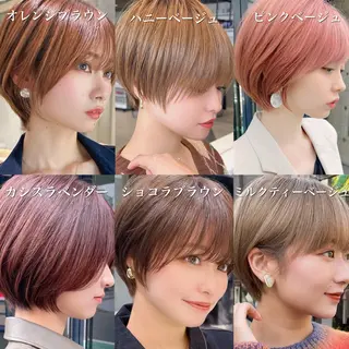 ショート カラー ブリーチなし/暖色/ 透明感/ririkaのヘアスタイル