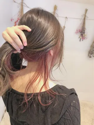 セミロング カラー ヘアアレンジ 白髪ぼかしハイライト 茗荷谷駅徒歩2分のヘアスタイル