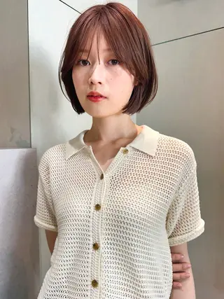 ショート カラー パーマ kazuki【顔周り ×レイヤーカット】のヘアスタイル