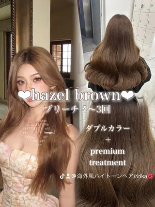 ロング 艶髪ハイトーンカラー 渋谷🎀ririkaのヘアスタイル